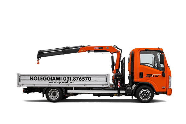 camion ribaltabile con gru a noleggio